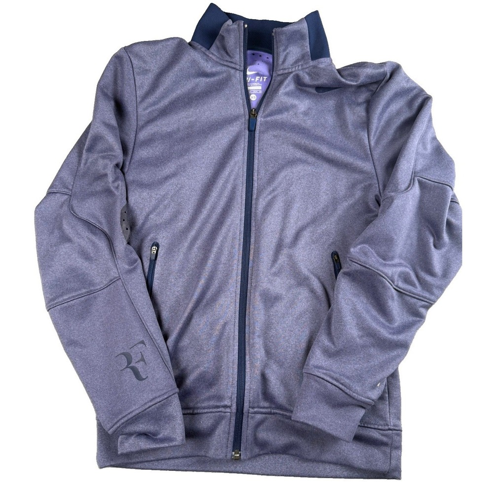 Nike RF Roger Federer Dri-FIT Tennis Jacket XS Purple Full Zip Ventilated